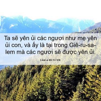 Picture 06 - I-sai-a 66:13 VIE - Ta sẽ yên ủi các ngươi như mẹ yên - Bible Verse Picture