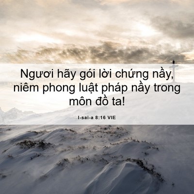 Picture 06 - I-sai-a 8:16 VIE - Ngươi hãy gói lời chứng nầy, niêm - Bible Verse Picture