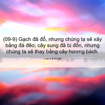 Picture 06 - I-sai-a 9:10 VIE - (09-9) Gạch đã đổ, nhưng chúng ta sẽ - Bible Verse Picture