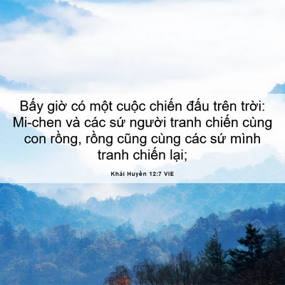 Picture 06 - Khải Huyền 12:7 VIE - Bấy giờ có một cuộc chiến đấu trên - Bible Verse Picture
