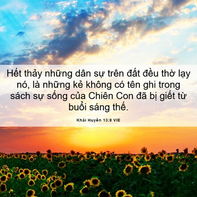 Picture 06 - Khải Huyền 13:8 VIE - Hết thảy những dân sự trên đất - Bible Verse Picture