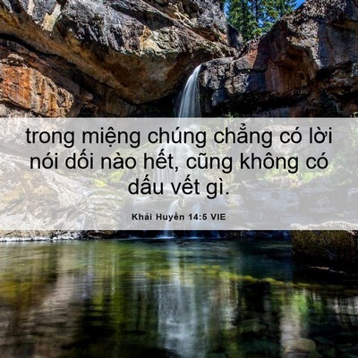 Picture 06 - Khải Huyền 14:5 VIE - trong miệng chúng chẳng có lời nói dối - Bible Verse Picture