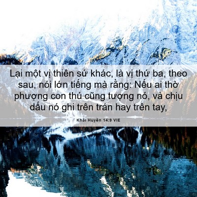 Picture 06 - Khải Huyền 14:9 VIE - Lại một vị thiên sứ khác, là vị - Bible Verse Picture