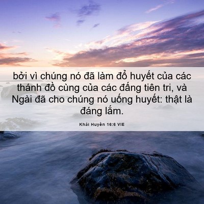 Picture 06 - Khải Huyền 16:6 VIE - bởi vì chúng nó đã làm đổ huyết - Bible Verse Picture