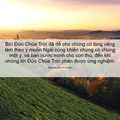 Picture 06 - Khải Huyền 17:17 VIE - Bởi Đức Chúa Trời đã để cho chúng - Bible Verse Picture
