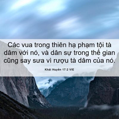 Picture 06 - Khải Huyền 17:2 VIE - Các vua trong thiên hạ phạm tội tà dâm - Bible Verse Picture