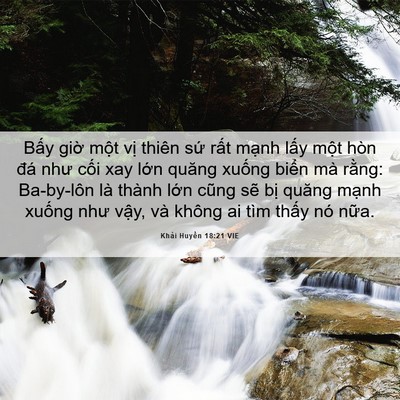 Picture 06 - Khải Huyền 18:21 VIE - Bấy giờ một vị thiên sứ rất mạnh - Bible Verse Picture