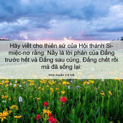 Picture 06 - Khải Huyền 2:8 VIE - Hãy viết cho thiên sứ của Hội thánh - Bible Verse Picture