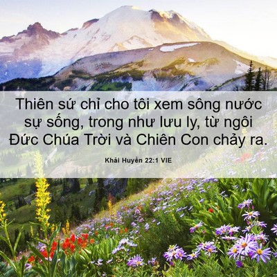 Picture 06 - Khải Huyền 22:1 VIE - Thiên sứ chỉ cho tôi xem sông nước sự - Bible Verse Picture
