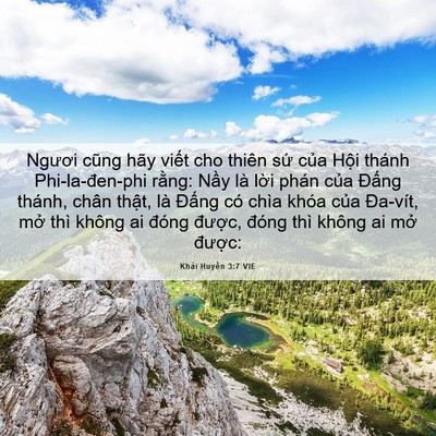 Picture 06 - Khải Huyền 3:7 VIE - Ngươi cũng hãy viết cho thiên sứ của - Bible Verse Picture