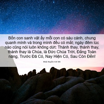 Picture 06 - Khải Huyền 4:8 VIE - Bốn con sanh vật ấy mỗi con có sáu - Bible Verse Picture