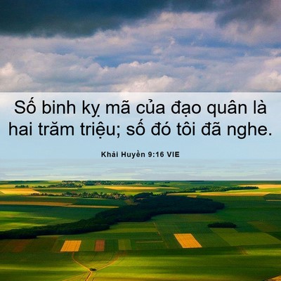 Picture 06 - Khải Huyền 9:16 VIE - Số binh kỵ mã của đạo quân là hai - Bible Verse Picture