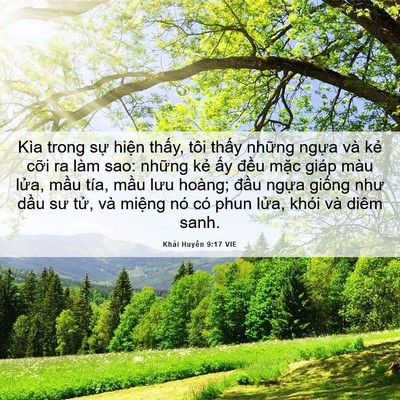Picture 06 - Khải Huyền 9:17 VIE - Kìa trong sự hiện thấy, tôi thấy - Bible Verse Picture