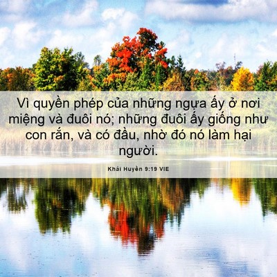Picture 06 - Khải Huyền 9:19 VIE - Vì quyền phép của những ngựa ấy ở - Bible Verse Picture