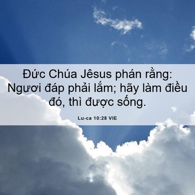 Picture 06 - Lu-ca 10:28 VIE - Đức Chúa Jêsus phán rằng: Ngươi đáp - Bible Verse Picture