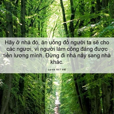 Picture 06 - Lu-ca 10:7 VIE - Hãy ở nhà đó, ăn uống đồ người ta - Bible Verse Picture