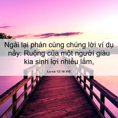 Picture 06 - Lu-ca 12:16 VIE - Ngài lại phán cùng chúng lời ví dụ - Bible Verse Picture