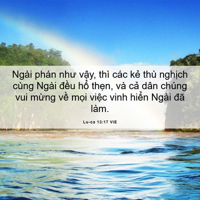Picture 06 - Lu-ca 13:17 VIE - Ngài phán như vậy, thì các kẻ thù - Bible Verse Picture