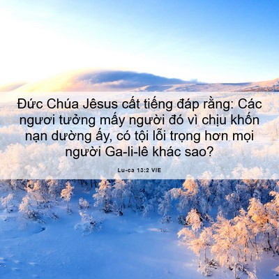 Picture 06 - Lu-ca 13:2 VIE - Đức Chúa Jêsus cất tiếng đáp rằng: - Bible Verse Picture