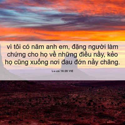 Picture 06 - Lu-ca 16:28 VIE - vì tôi có năm anh em, đặng người làm - Bible Verse Picture
