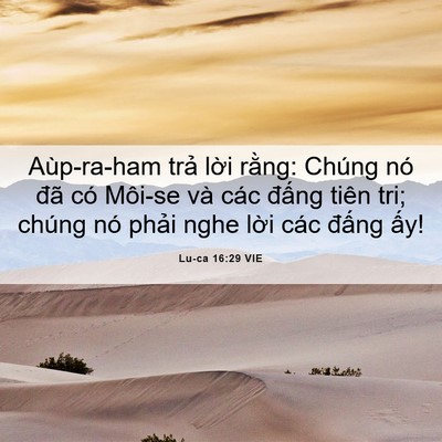 Picture 06 - Lu-ca 16:29 VIE - Aùp-ra-ham trả lời rằng: Chúng nó đã - Bible Verse Picture