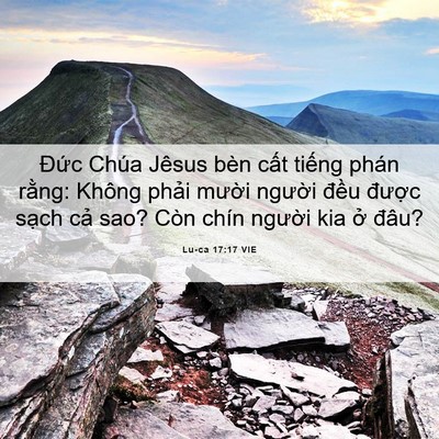 Picture 06 - Lu-ca 17:17 VIE - Đức Chúa Jêsus bèn cất tiếng phán - Bible Verse Picture