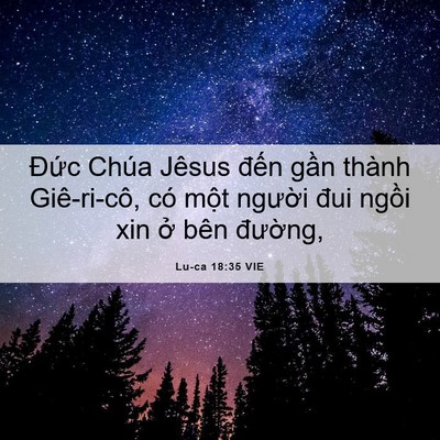 Picture 06 - Lu-ca 18:35 VIE - Đức Chúa Jêsus đến gần thành - Bible Verse Picture