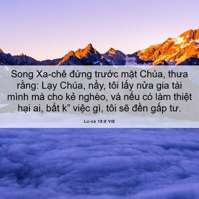 Picture 06 - Lu-ca 19:8 VIE - Song Xa-chê đứng trước mặt Chúa, thưa - Bible Verse Picture