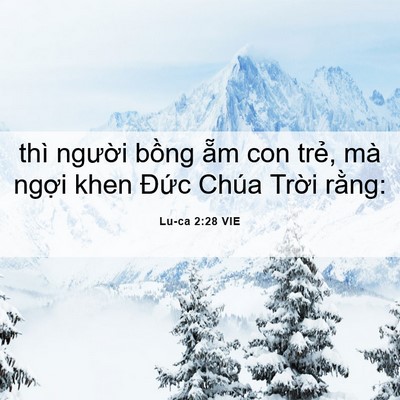 Picture 06 - Lu-ca 2:28 VIE - thì người bồng ẵm con trẻ, mà ngợi - Bible Verse Picture
