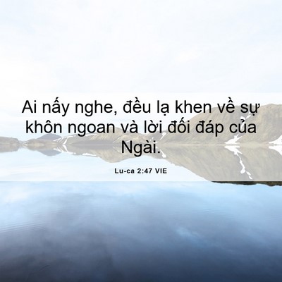 Picture 06 - Lu-ca 2:47 VIE - Ai nấy nghe, đều lạ khen về sự khôn - Bible Verse Picture