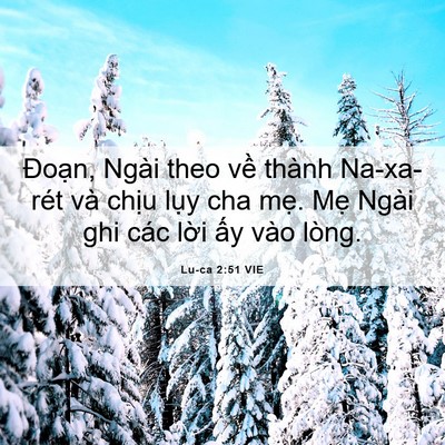 Picture 06 - Lu-ca 2:51 VIE - Đoạn, Ngài theo về thành Na-xa-rét và - Bible Verse Picture