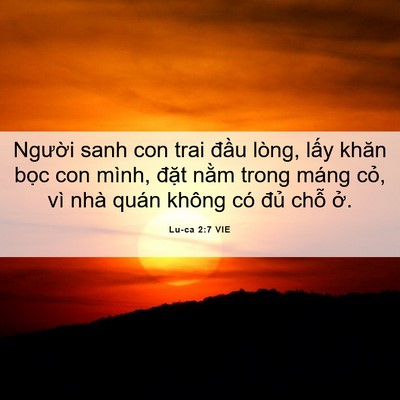 Picture 06 - Lu-ca 2:7 VIE - Người sanh con trai đầu lòng, lấy khăn - Bible Verse Picture