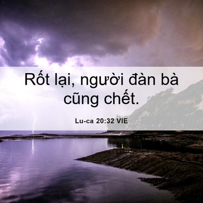 Picture 06 - Lu-ca 20:32 VIE - Rốt lại, người đàn bà cũng - Bible Verse Picture