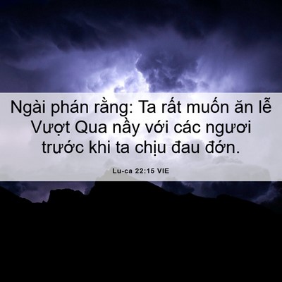 Picture 06 - Lu-ca 22:15 VIE - Ngài phán rằng: Ta rất muốn ăn lễ - Bible Verse Picture