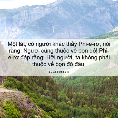 Picture 06 - Lu-ca 22:58 VIE - Một lát, có người khác thấy Phi-e-rơ, - Bible Verse Picture