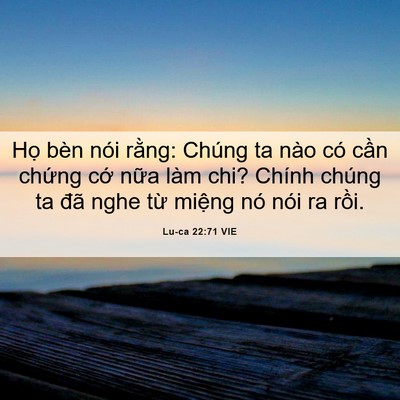 Picture 06 - Lu-ca 22:71 VIE - Họ bèn nói rằng: Chúng ta nào có cần - Bible Verse Picture