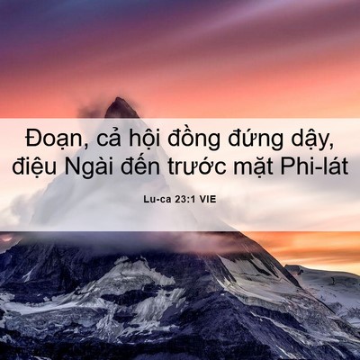 Picture 06 - Lu-ca 23:1 VIE - Đoạn, cả hội đồng đứng dậy, - Bible Verse Picture