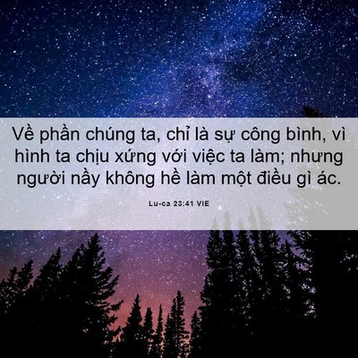 Picture 06 - Lu-ca 23:41 VIE - Về phần chúng ta, chỉ là sự công - Bible Verse Picture