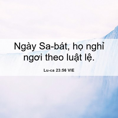 Picture 06 - Lu-ca 23:56 VIE - Ngày Sa-bát, họ nghỉ ngơi theo luật - Bible Verse Picture
