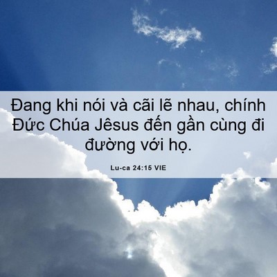 Picture 06 - Lu-ca 24:15 VIE - Đang khi nói và cãi lẽ nhau, chính Đức - Bible Verse Picture