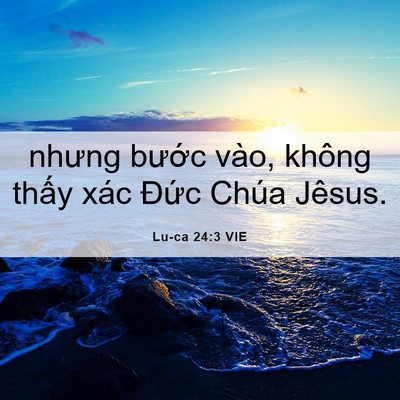 Picture 06 - Lu-ca 24:3 VIE - nhưng bước vào, không thấy xác Đức - Bible Verse Picture