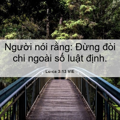 Picture 06 - Lu-ca 3:13 VIE - Người nói rằng: Đừng đòi chi ngoài - Bible Verse Picture