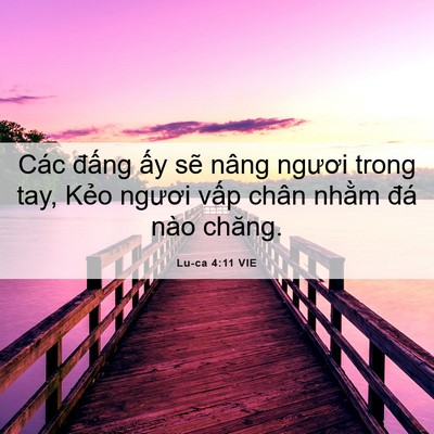 Picture 06 - Lu-ca 4:11 VIE - Các đấng ấy sẽ nâng ngươi trong tay, - Bible Verse Picture