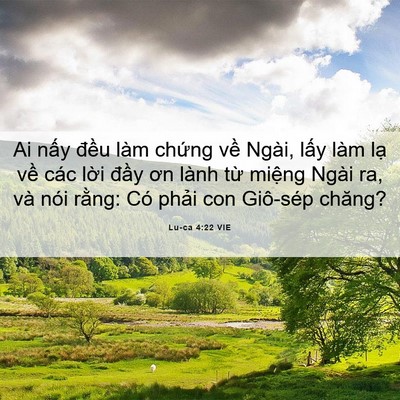 Picture 06 - Lu-ca 4:22 VIE - Ai nấy đều làm chứng về Ngài, lấy - Bible Verse Picture