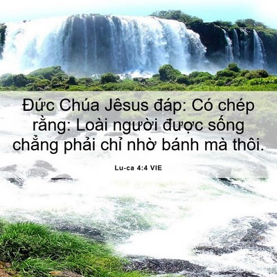 Picture 06 - Lu-ca 4:4 VIE - Đức Chúa Jêsus đáp: Có chép rằng: - Bible Verse Picture