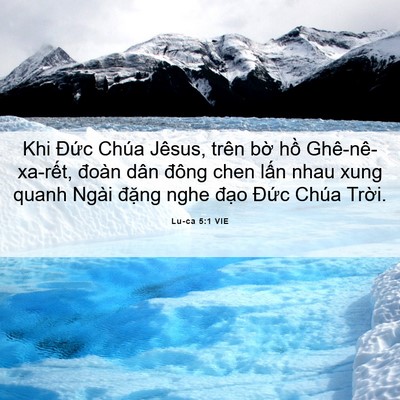 Picture 06 - Lu-ca 5:1 VIE - Khi Đức Chúa Jêsus, trên bờ hồ - Bible Verse Picture