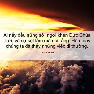 Picture 06 - Lu-ca 5:26 VIE - Ai nấy đều sững sờ, ngợi khen Đức - Bible Verse Picture