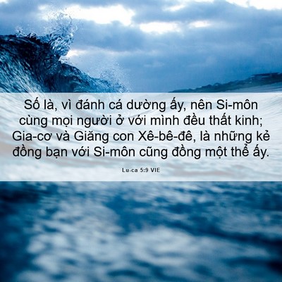 Picture 06 - Lu-ca 5:9 VIE - Số là, vì đánh cá dường ấy, nên - Bible Verse Picture
