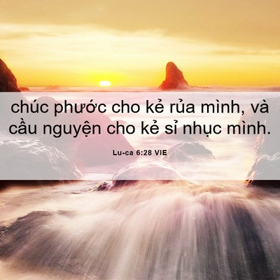 Picture 06 - Lu-ca 6:28 VIE - chúc phước cho kẻ rủa mình, và cầu - Bible Verse Picture