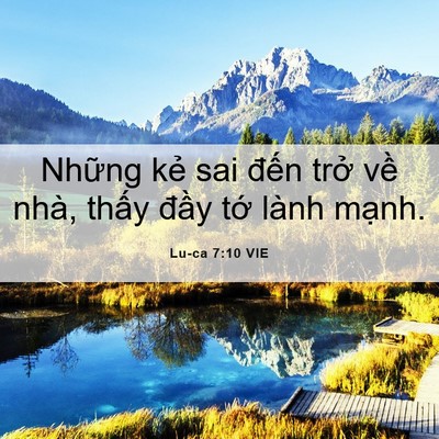 Picture 06 - Lu-ca 7:10 VIE - Những kẻ sai đến trở về nhà, thấy - Bible Verse Picture